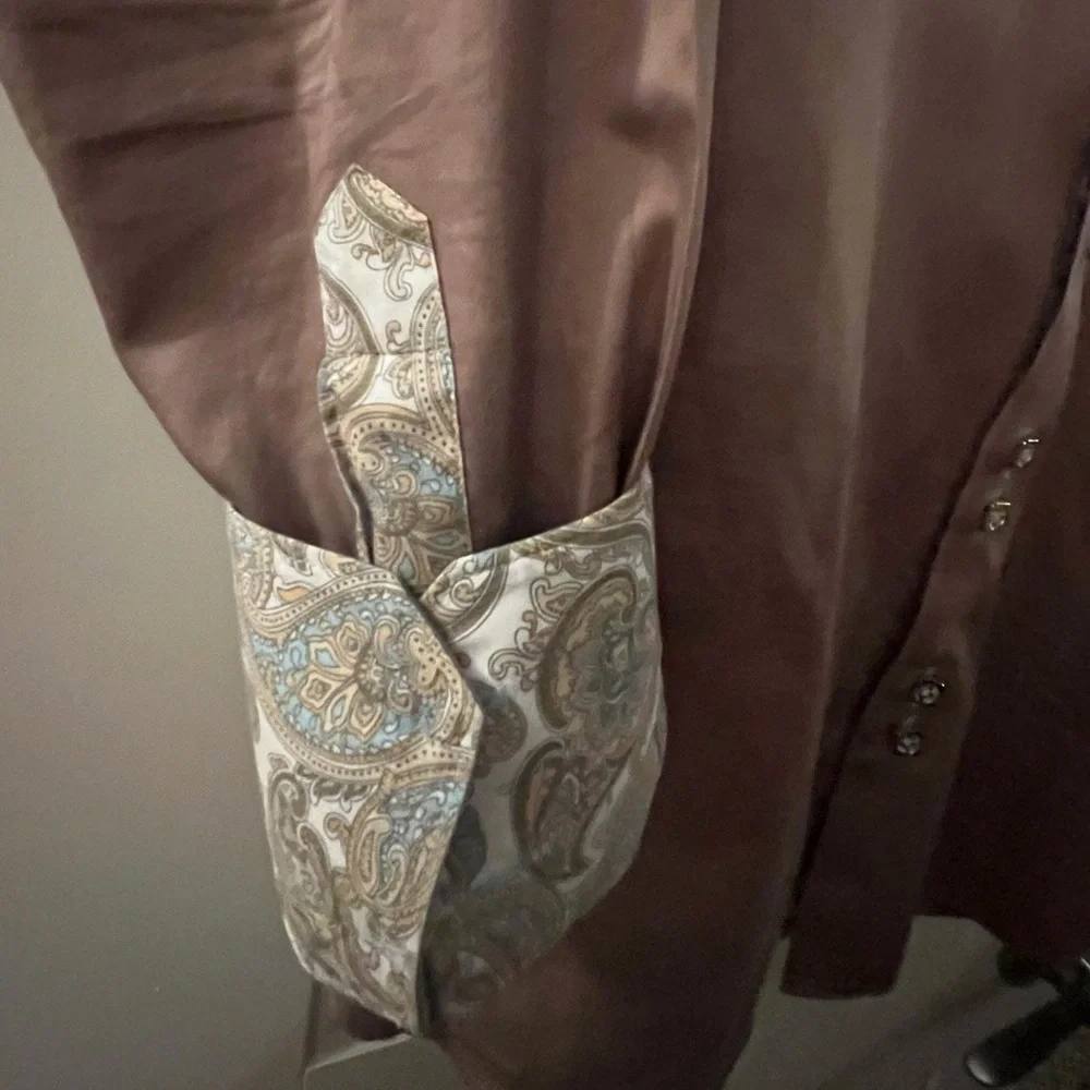 Jared Lang Barcelona 742 Brown Button up, size M - Picture 3 of 12